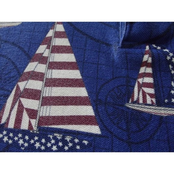 Croft&Barrow Sport Polo Shirt Mens Small Sailboat American Flag Blue Patriotic - Picture 4 of 8